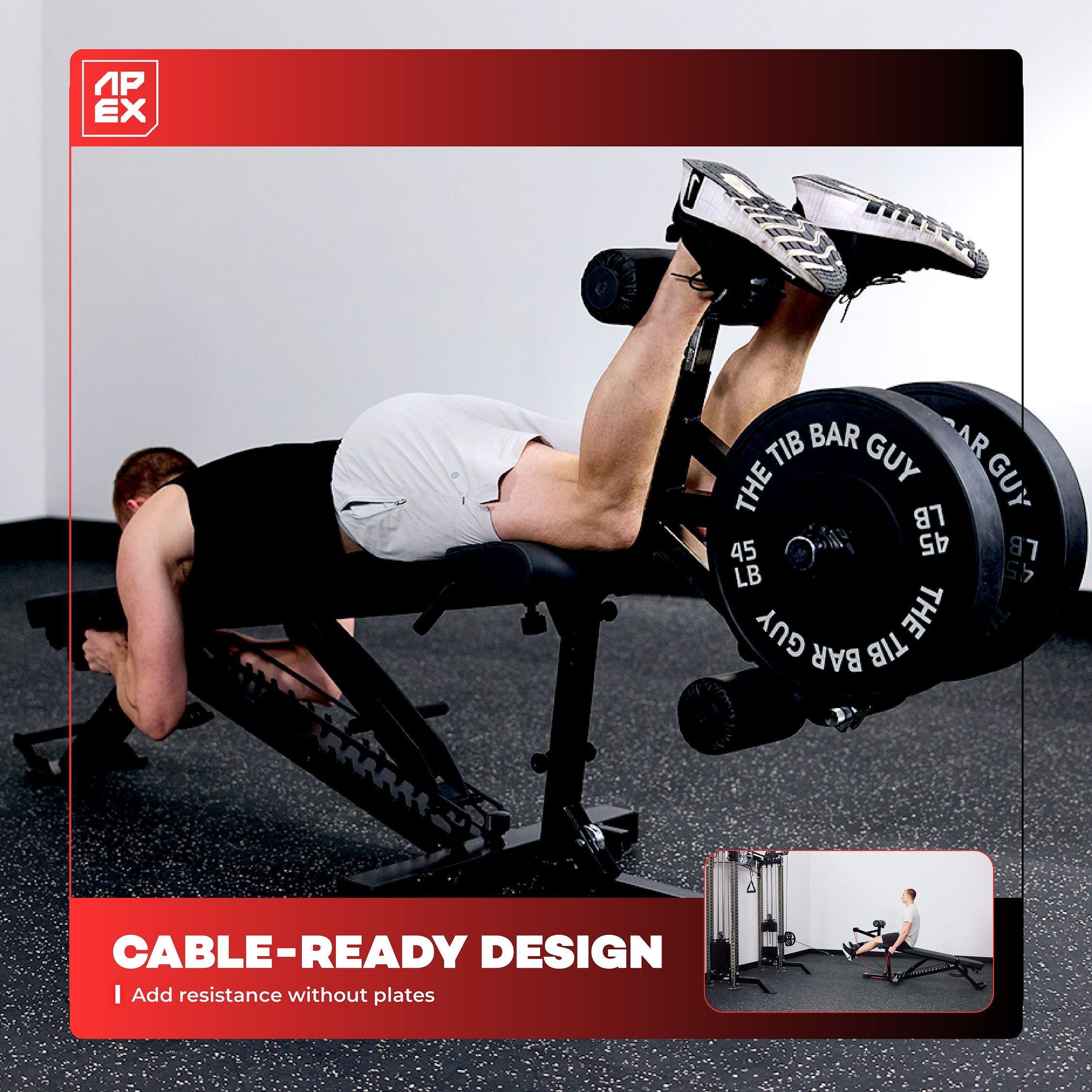 APEX Leg Extension Machine plate loaded leg curl.