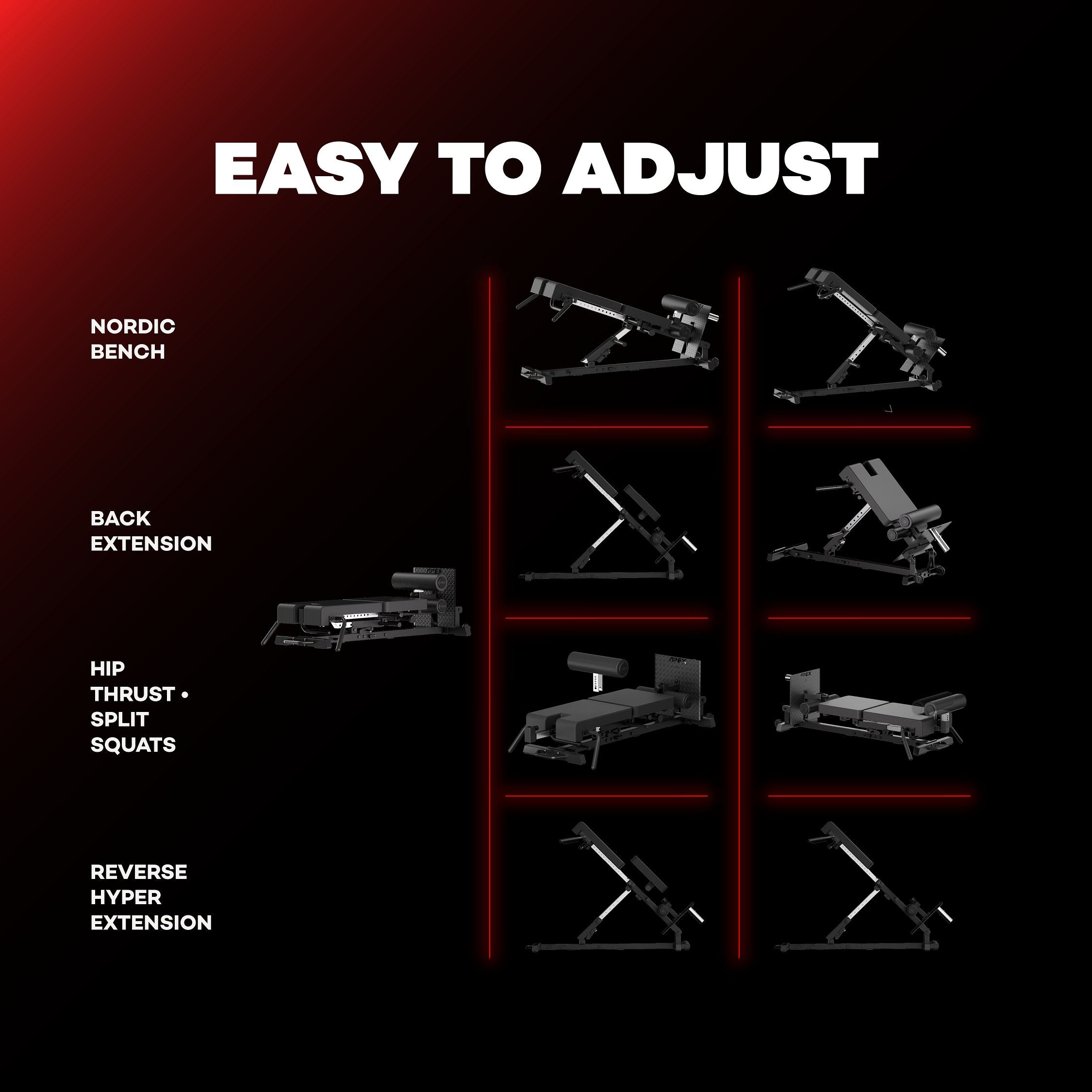 Nordic Back Extension Machine | APEX NBE 4-in-1 – APEX FITNESS