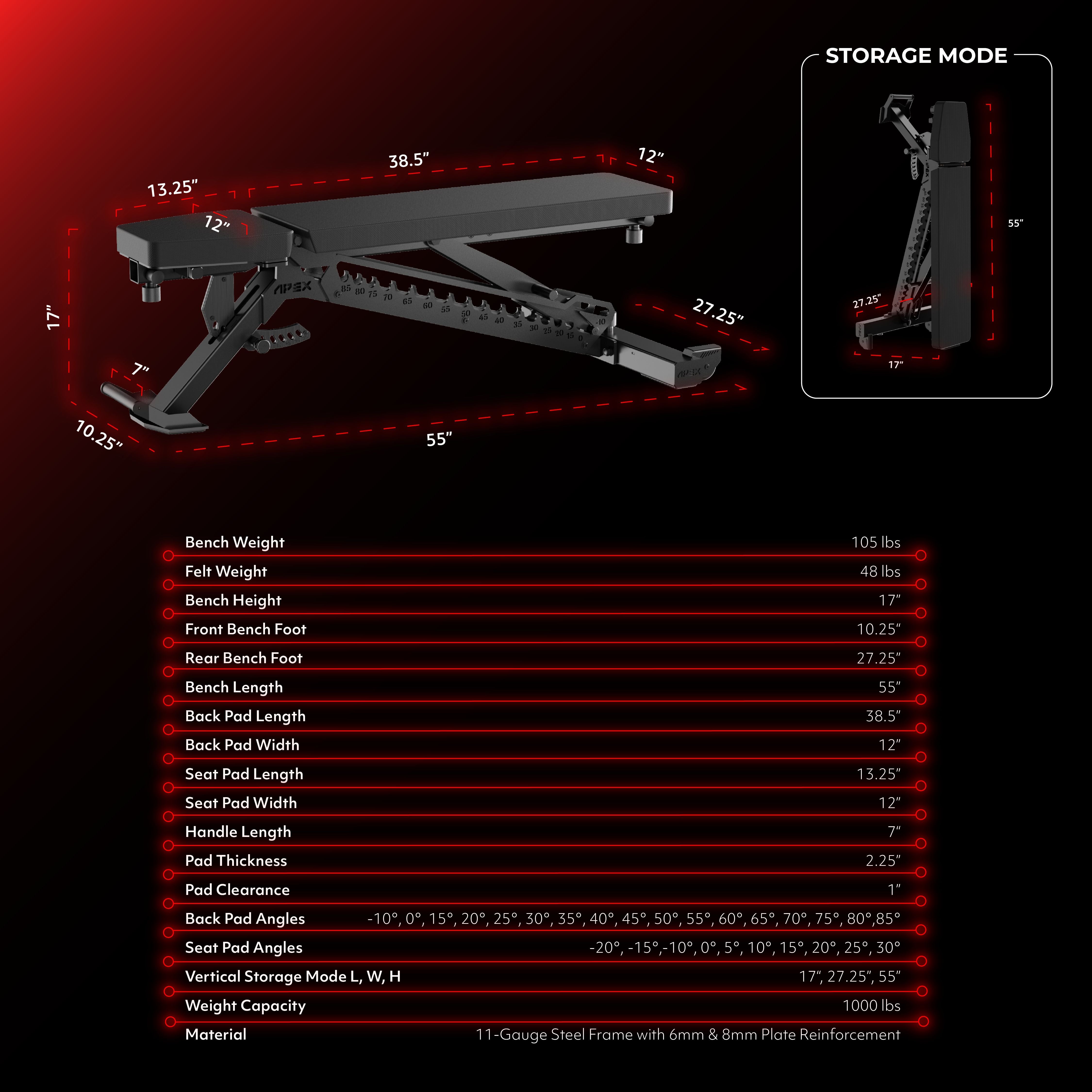 APEX ADJUSTABLE BENCH