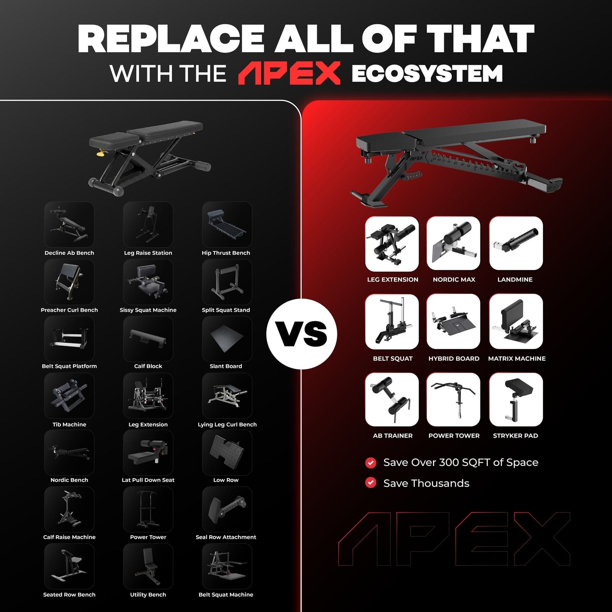 APEX ADJUSTABLE BENCH - APEX FITNESS