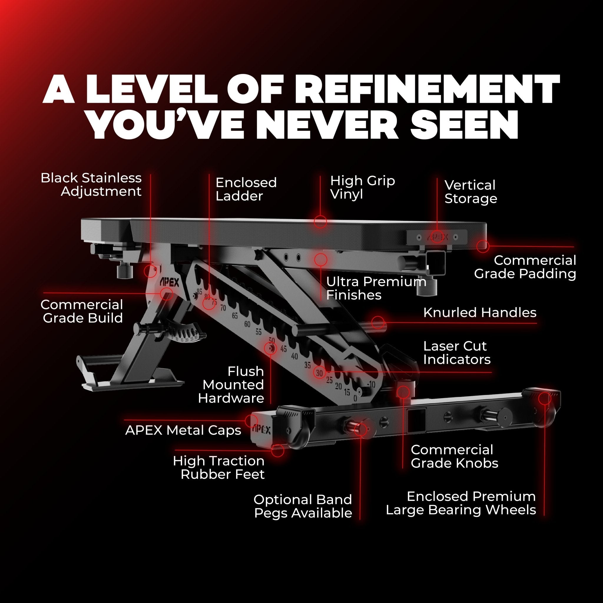 APEX ADJUSTABLE BENCH - APEX FITNESS