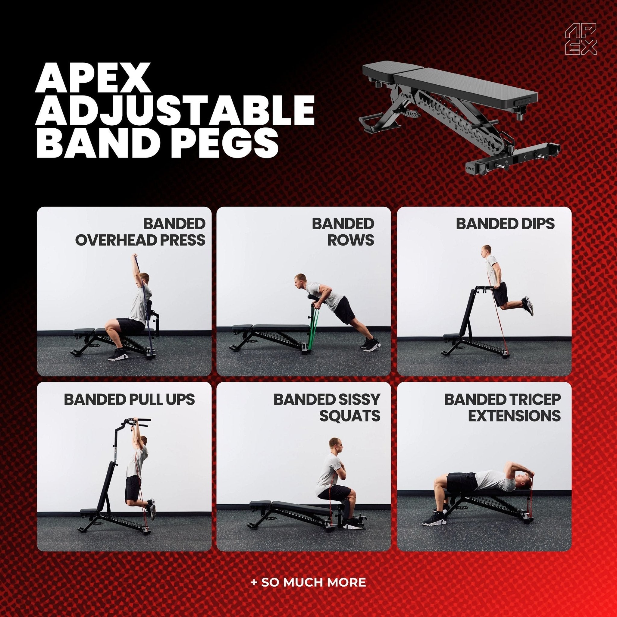 APEX BENCH BAND PEGS - APEX FITNESS